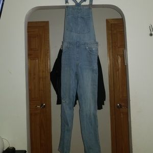 Distressed Denim Overalls